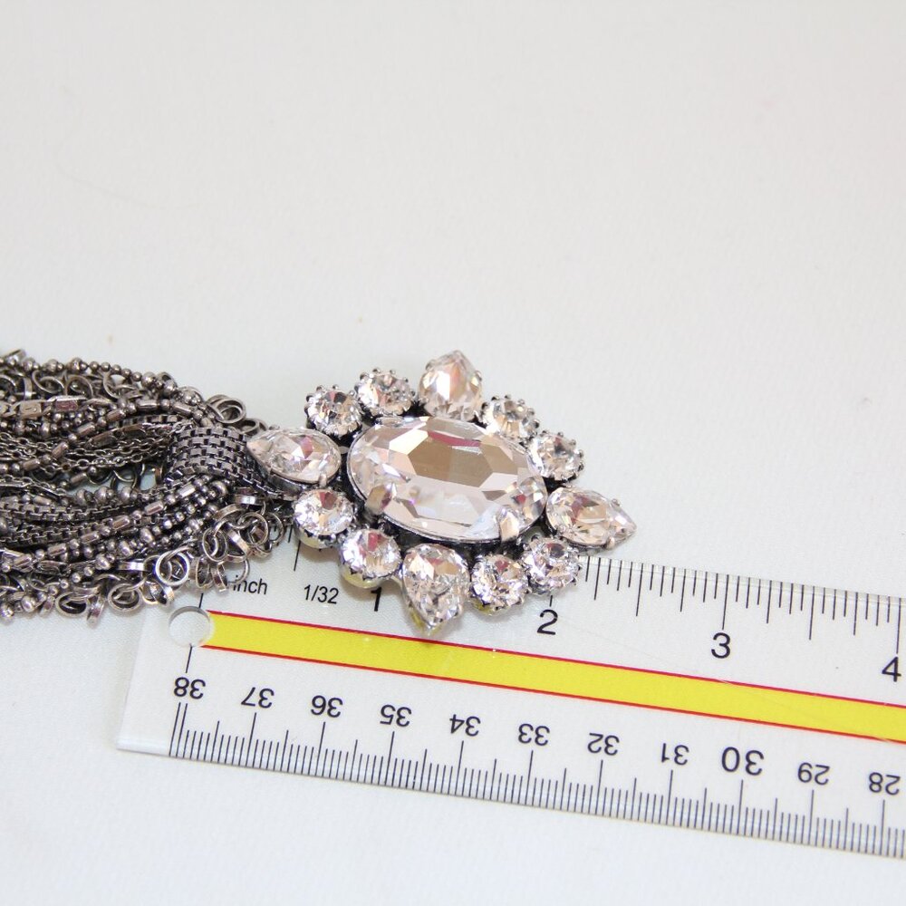 RARE Rodrigo Otazu Crystal Silver Statement Necklace - Picture 15 of 16